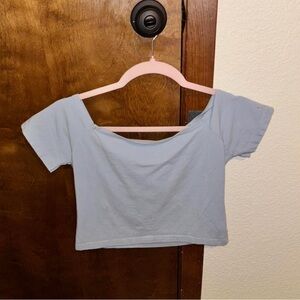 Blue off-the-shoulder crop top #croptop #brandy never worn super soft material